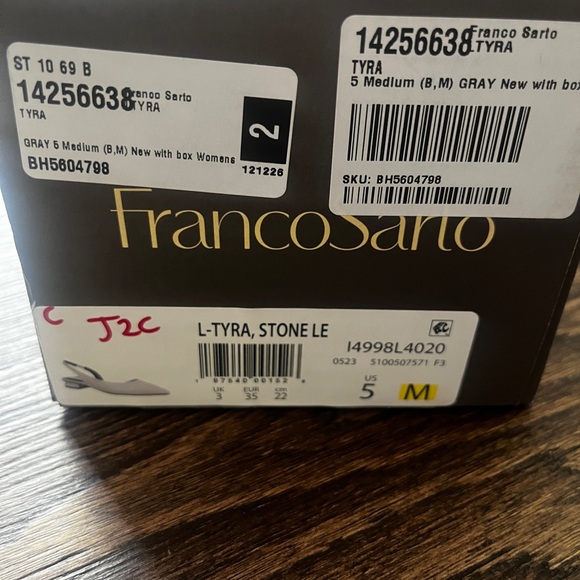 New Franco Sarto Tyra Slate Low Heel Slingbacks 5 - Picture 8 of 8